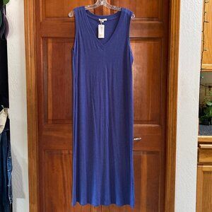 Z Supply Cotton Blue Sleeveless Maxi Dress - side slits - Large - New With Tags